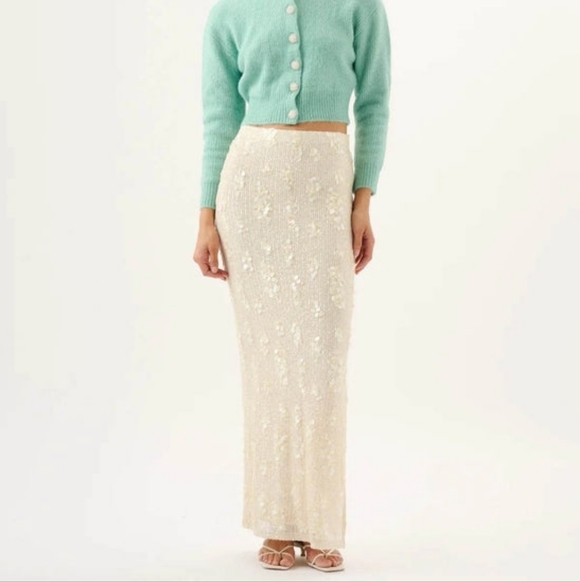 Roame Dresses & Skirts - Roame Yves Skirt Ivory Sequin